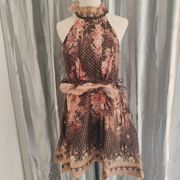 ZimmermannFloral-neckline short dress - Picture 2 of 11